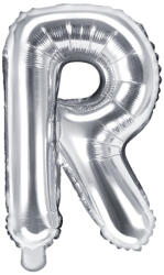 PartyDeco R betű mini fólia lufi - ezüst 35cm