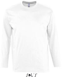 SOL'S Férfi MONARCH hosszú ujjú pamut póló, SOL'S SO11420, White-3XL (so11420wh-3xl)