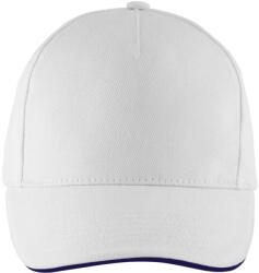 SOL'S Uniszex pamut 5 paneles baseball sapka, SOL'S SO00594, White/French Navy-U (so00594wh-fn-u)