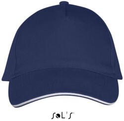 SOL'S Uniszex pamut 5 paneles baseball sapka, SOL'S SO00594, French Navy/White-U (so00594fn-wh-u)