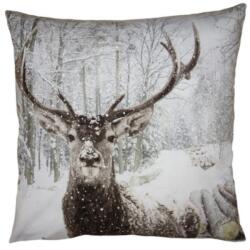 Clayre & Eef Textil párnahuzat 45x45cm, polyester, szarvas havas tájon