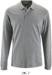 SOL'S Férfi PERFECT hosszú ujjú galléros piké póló, SOL'S SO02087, Grey Melange-2XL (so02087gm-2xl)
