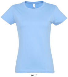 SOL'S Női IMPERIAL környakú rövid ujjú pamut póló, SOL'S SO11502, Sky Blue-S (so11502sb-s)
