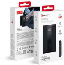 Forcell F-ENERGY P10K2 Energo powerbank PD QC3.0 3A 22, 5W 10000 mAh, fekete