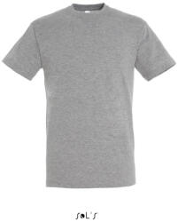 SOL'S Uniszex REGENT kereknyakú rövid ujjú pamut póló, SOL'S SO11380, Grey Melange-S (so11380gm-s)