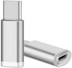Micro USB - USB-C átalakító adapter, ezüst