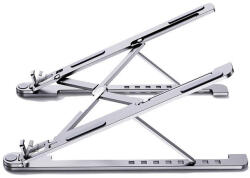  Laptop tartó állvány, 11'' - 13, 8'', aluminium, összecsukható, ezüst