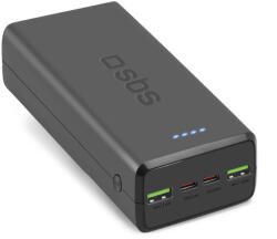 SBS Fast charge power bank: 20, 000 mAh, 2 USBs, fekete - tok-store - 32 990 Ft