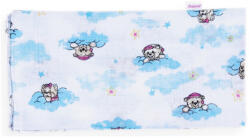 Baby Bruin Mintás Cseh textil pelenka, textilpelenka sűrű szövésű fehér 70x70 cm - Kék felhős maci (311197Felhosmaci)
