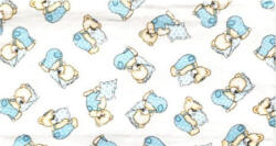 Baby Bruin Mintás Cseh textil pelenka, textilpelenka fehér 70x70 cm - Kék maci