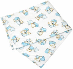 Baby Bruin Mintás Cseh textil pelenka, textilpelenka sűrű szövésű fehér 70x70 cm - Kék maci (311197kekparnasmaci)