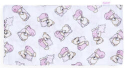 Baby Bruin Mintás Cseh textil pelenka, textilpelenka fehér 70x70 cm - Rózsaszín maci