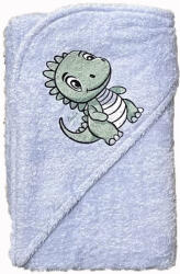 BabyBruin Kapucnis frottír fürdőlepedő, kifogó 75x90 cm - Dínós kék (55042743kekdino)