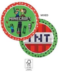  Minecraft Green papírtányér 8 db-os 23 cm FSC (PNN95441) - ajandekplaza