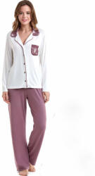 Luisa Moretti A női pizsama CLAUDIA bambuszból XL Krém szín-Bogyó / Cream-Berry