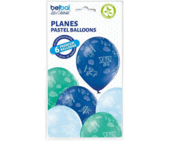 Belbal Mintás latex lufi 11" 28cm 6db Repülő (LUFI533701)