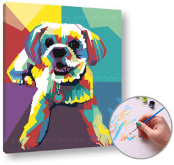  Festés a számok szerint FEHÉR KUTYA | low difficulty