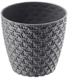 Elif Plastic Kötött mintás kaspó 1, 6L 14, 5x13cm Szín: Szürke