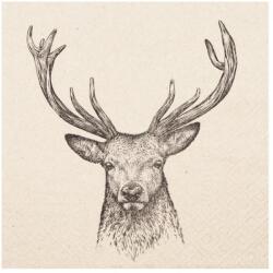 PAW papírszalvéta 33x33 cm 3 rétegű 20 lap/csomag Szarvas mintás