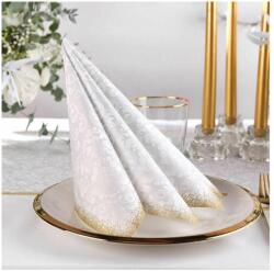 PAW Textilhatású szalvéta 40x40 cm 50 lap/csomag - Rococo halványszürke