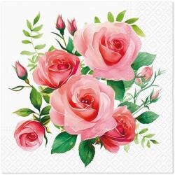 PAW papírszalvéta 33x33 cm 3 rétegű 20 lap/csomag Rózsák