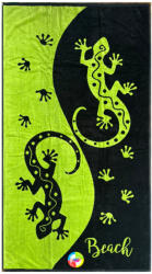  Salina gekkó zöld-fekete strandtörölköző