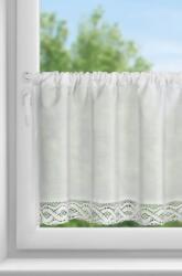 Takoy Vitrázs függöny VINCE túlnyomórészt pamut anyagból csipkével díszítve 150 x 60 cm