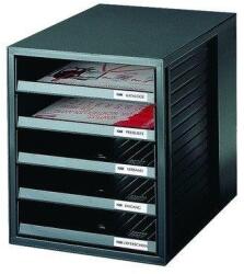 HAN Suport plastic cu 5 sertare pentru documente, HAN (open) - negru (HA-1401-13) - officeclass