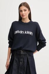 Calvin Klein pamut pulóver könnyű, sötétkék, LV047C311G - sötétkék L