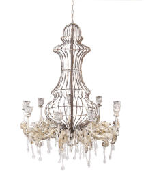 Clayre & Eef Suport lumanari metal bej vintage Ø 69x93/137 cm (5Y1342)