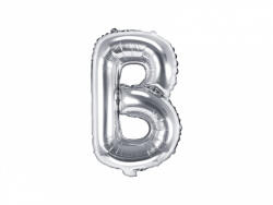 PartyDeco Balon din folie Mini - Litera B 35 cm argintiu