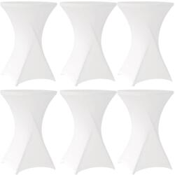 Quasar & Co 6db rendezvény asztalterítő szett, Quasar & Co. , rugalmas huzatok, kerek, koktél-és vendéglátó terítők, d 75-85 cm, h 110-120 cm, Fehér (43029015)