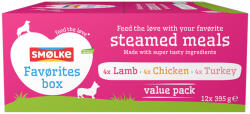  Smolke 12x395g Smølke Steamed Meal Favourite Mix (3 változattal) nedves kutyatáp