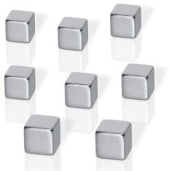 Be! Board Erős kocka mágnes, 8 db, 'Neodymium' ezüst (SDB3101) (SDB3101)
