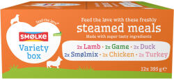  Smolke 12x395g Smølke Steamed Meal Variety Mix (6 változattal) nedves kutyatáp
