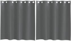 vidaXL 2 db sötétszürke fátyolfüggönyök rojtokkal 140x140 cm 4102077 (4102077)