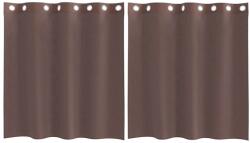 vidaXL 2 db barna fátyolfüggönyök rojtokkal 140x140 cm 4102065 (4102065)