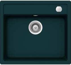 SCHOCK Schock Mono N-100 konyhai mosogatótálca Cristadur Green Line Ivy 570 x 510 mm lefolyó távműködtetővel, gránit kompozit, hagyományos beépítés, intenzív sötétzöld (MONN100IVYSA)
