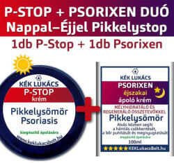 Kék-Lukács 24 órás pikkelysömör ápolócsomag (P-Stop + Psorixen)