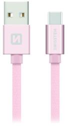 SWISSTEN 71522305 USB-A apa - USB-C apa Adat- és Töltőkábel 2m - Rózsaszín (71521305) (71521305)