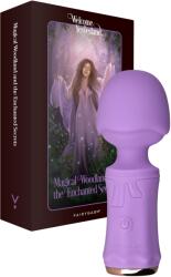 FairyGasm Mini Wand SecretFuntasy FairyGasm, 10 Moduri Vibratii, Silicon, USB, IPX7, Mov, 11 cm Vibrator