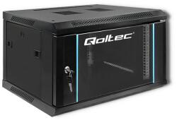 Qoltec 19" Fali rack szekrény 6U 600x370mm - Fekete (54462) (54462)
