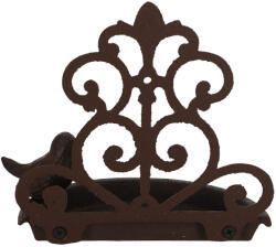 Esschert Design Klasszikus stílusú öntöttvas fali madáretető és -itató, 18 cm