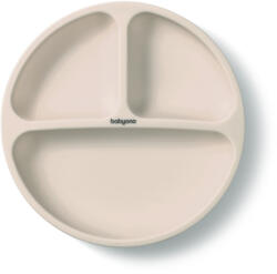 BabyOno tányér szilikon tapadó aljú háromrekeszes bézs 1482/04