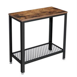 VASAGLE Industrial Kisasztal Fém Hálós Polccal Rusztikus Barna (EUZ-LET31BX)