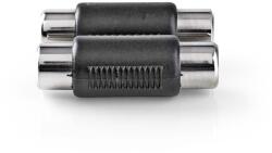 Nedis Adaptor audio stereo Nedis 2x RCA mama - 2x RCA mama, negru (CAGB24952BK)