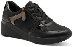 Jana női fűzős cipzáras fekete sneaker félcipő 23763-45-001 07660