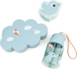 Done by Deer Set lunchbox pentru copii cu bidon cu pai Playground, albastru, 3 piese (1246442)