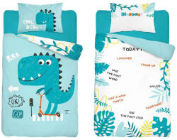  Bambusz ágynemű huzat 90*120 cm - Türkiz Dinó