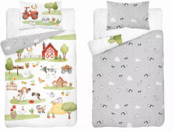  Pamut ágynemű huzat 90*120 cm - Farm szürke